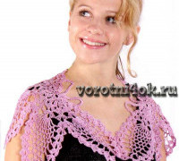 Воротник крючком Две бабочки